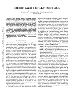 Efficient Scaling for LLM-based ASR