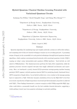 Hybrid Quantum--Classical Machine Learning Potential with Variational Quantum Circuits