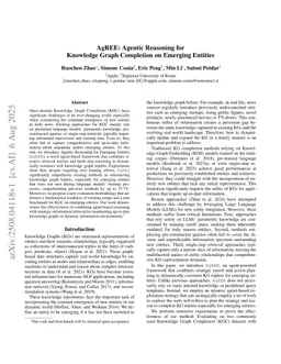 AgREE: Agentic Reasoning for Knowledge Graph Completion on Emerging Entities