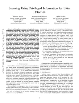 Learning Using Privileged Information for Litter Detection