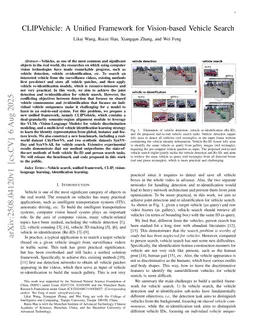 CLIPVehicle: A Unified Framework for Vision-based Vehicle Search