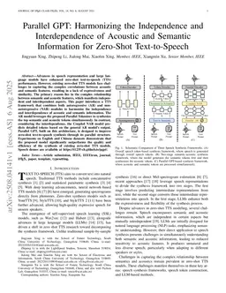 Parallel GPT: Harmonizing the Independence and Interdependence of Acoustic and Semantic Information for Zero-Shot Text-to-Speech