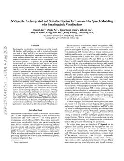 NVSpeech: An Integrated and Scalable Pipeline for Human-Like Speech Modeling with Paralinguistic Vocalizations