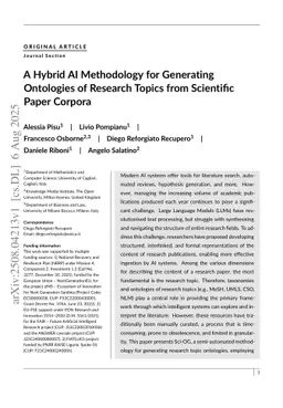 A Hybrid AI Methodology for Generating Ontologies of Research Topics from Scientific Paper Corpora
