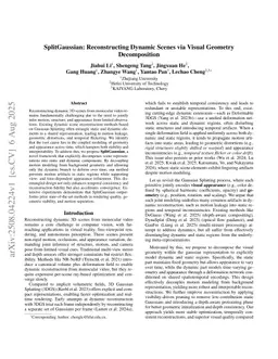 SplitGaussian: Reconstructing Dynamic Scenes via Visual Geometry Decomposition