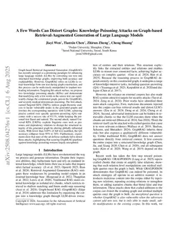 A Few Words Can Distort Graphs: Knowledge Poisoning Attacks on Graph-based Retrieval-Augmented Generation of Large Language Models