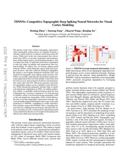 TDSNNs: Competitive Topographic Deep Spiking Neural Networks for Visual Cortex Modeling