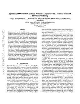Synthetic POMDPs to Challenge Memory-Augmented RL: Memory Demand Structure Modeling