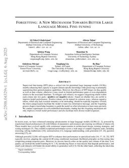 Forgetting: A New Mechanism Towards Better Large Language Model Fine-tuning