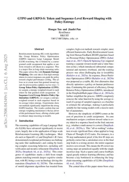 GTPO and GRPO-S: Token and Sequence-Level Reward Shaping with Policy Entropy