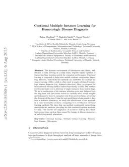 Continual Multiple Instance Learning for Hematologic Disease Diagnosis