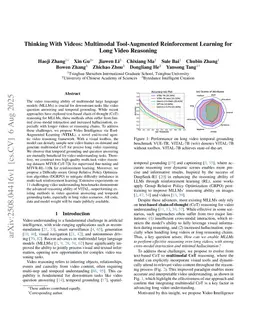 Thinking With Videos: Multimodal Tool-Augmented Reinforcement Learning for Long Video Reasoning