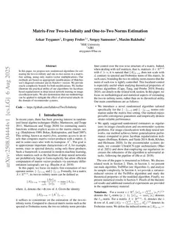 Matrix-Free Two-to-Infinity and One-to-Two Norms Estimation