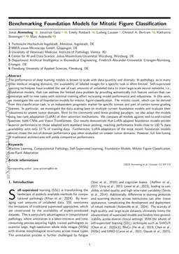 Benchmarking Foundation Models for Mitotic Figure Classification