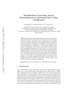 Benchmarking Uncertainty and its Disentanglement in multi-label Chest X-Ray Classification