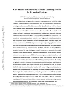 Case Studies of Generative Machine Learning Models for Dynamical Systems