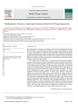 TotalRegistrator: Towards a Lightweight Foundation Model for CT Image Registration
