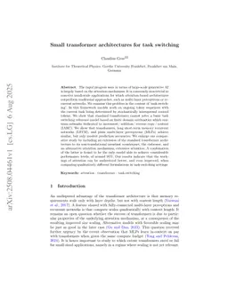 Small transformer architectures for task switching