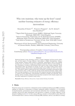 Who cuts emissions, who turns up the heat? causal machine learning estimates of energy efficiency interventions