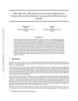 MonoCloth: Reconstruction and Animation of Cloth-Decoupled Human Avatars from Monocular Videos