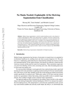 No Masks Needed: Explainable AI for Deriving Segmentation from Classification