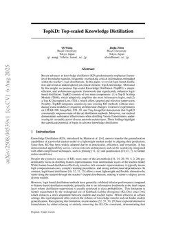 TopKD: Top-scaled Knowledge Distillation