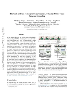 Hierarchical Event Memory for Accurate and Low-latency Online Video Temporal Grounding