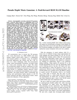 Pseudo Depth Meets Gaussian: A Feed-forward RGB SLAM Baseline
