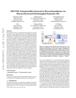 HiD-VAE: Interpretable Generative Recommendation via Hierarchical and Disentangled Semantic IDs