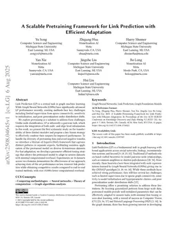 A Scalable Pretraining Framework for Link Prediction with Efficient Adaptation
