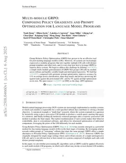 Multi-module GRPO: Composing Policy Gradients and Prompt Optimization for Language Model Programs