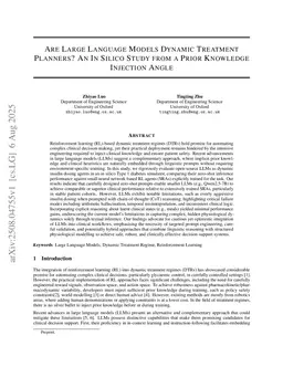 Are Large Language Models Dynamic Treatment Planners? An In Silico Study from a Prior Knowledge Injection Angle