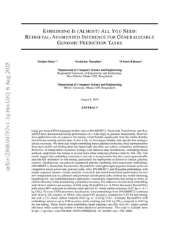 Embedding Is (Almost) All You Need: Retrieval-Augmented Inference for Generalizable Genomic Prediction Tasks