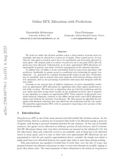 Online EFX Allocations with Predictions
