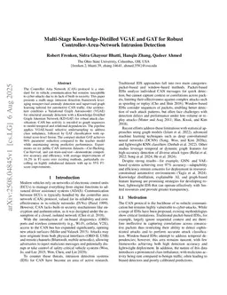 Multi-Stage Knowledge-Distilled VGAE and GAT for Robust Controller-Area-Network Intrusion Detection