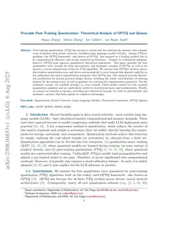 Provable Post-Training Quantization: Theoretical Analysis of OPTQ and Qronos