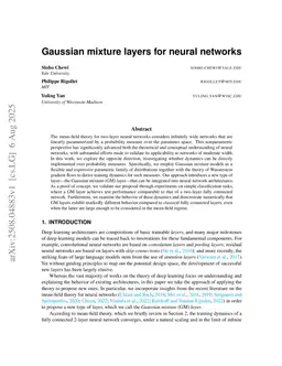 Gaussian mixture layers for neural networks