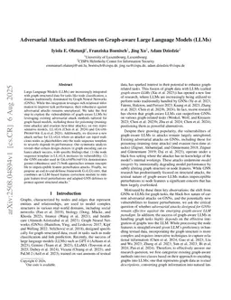 Adversarial Attacks and Defenses on Graph-aware Large Language Models (LLMs)