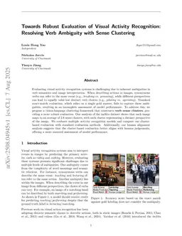 Towards Robust Evaluation of Visual Activity Recognition: Resolving Verb Ambiguity with Sense Clustering