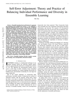 Self-Error Adjustment: Theory and Practice of Balancing Individual Performance and Diversity in Ensemble Learning