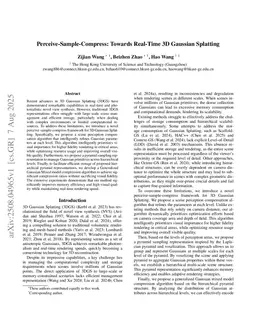 Perceive-Sample-Compress: Towards Real-Time 3D Gaussian Splatting