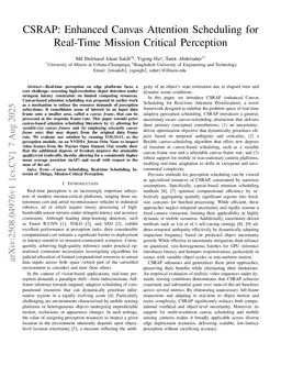 CSRAP: Enhanced Canvas Attention Scheduling for Real-Time Mission Critical Perception