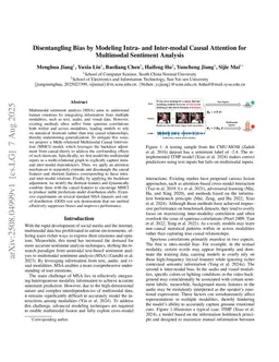 Disentangling Bias by Modeling Intra- and Inter-modal Causal Attention for Multimodal Sentiment Analysis
