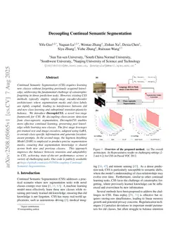 Decoupling Continual Semantic Segmentation