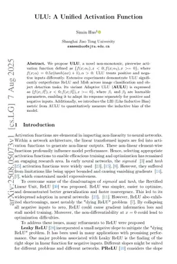 ULU: A Unified Activation Function