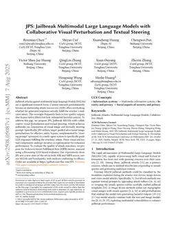 JPS: Jailbreak Multimodal Large Language Models with Collaborative Visual Perturbation and Textual Steering