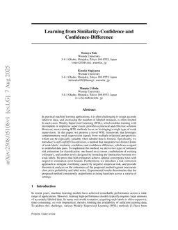 Learning from Similarity-Confidence and Confidence-Difference