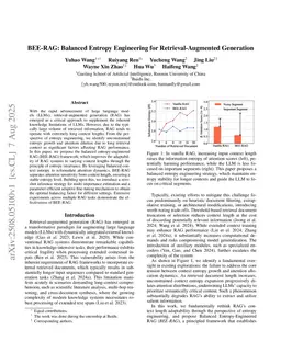 BEE-RAG: Balanced Entropy Engineering for Retrieval-Augmented Generation