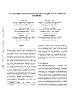 Deep Learning-based Animal Behavior Analysis: Insights from Mouse Chronic Pain Models
