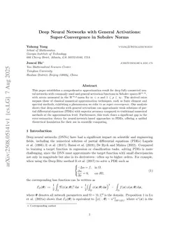 Deep Neural Networks with General Activations: Super-Convergence in Sobolev Norms